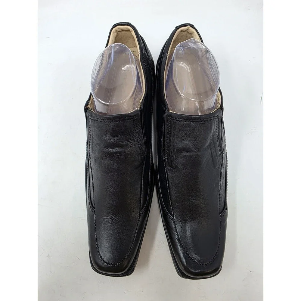 Vero Cuoio Lav. Artigiana Men's Leather Slip-On Shoes Sz 8.5 EU 42 Black